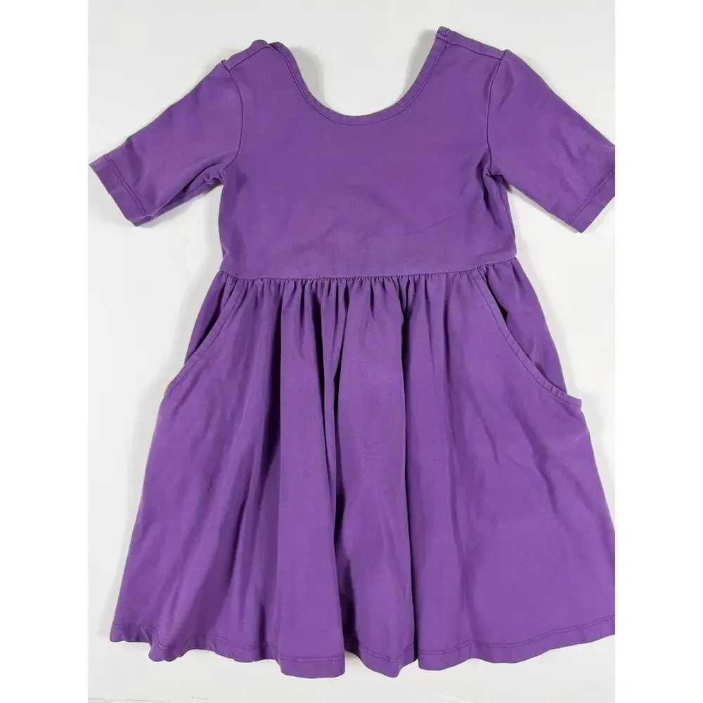 Hanna Andersson Purple Pocket Twirl Dress Size 4 / 100 cm
